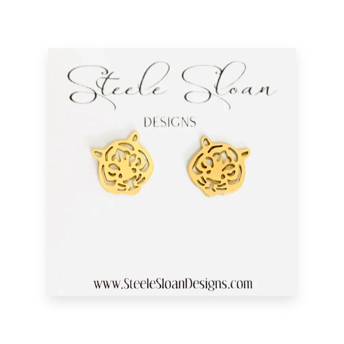 Steele Sloan Design Tiger Stud Earrings - Gold