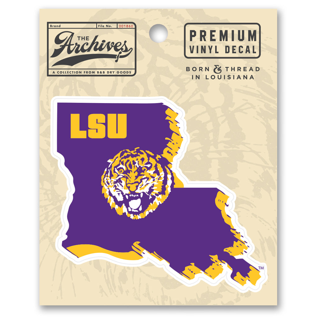 Lsu Address Labels B&B Dry Goods LSU Tigers The Archives Round Vault State Premium Vinyl ...