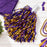Two Color Metallic Purple & Gold Handle Shimmer Shaker Pom