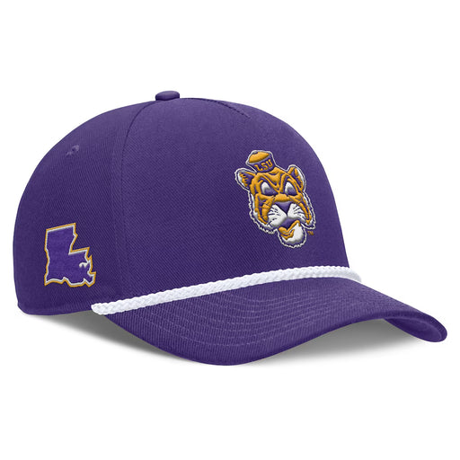 LSU Tigers Nike Beanie Mike Louisiana 5-Panel Rise Rope Hat - Purple