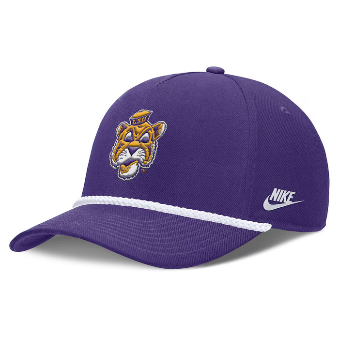 LSU Tigers Nike Beanie Mike Louisiana 5-Panel Rise Rope Hat - Purple