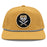 Bengals & Bandits Black & Gold Round Patch Flat Brim Perforated 5 Panel Rope Hat - Straw / Silver Rope