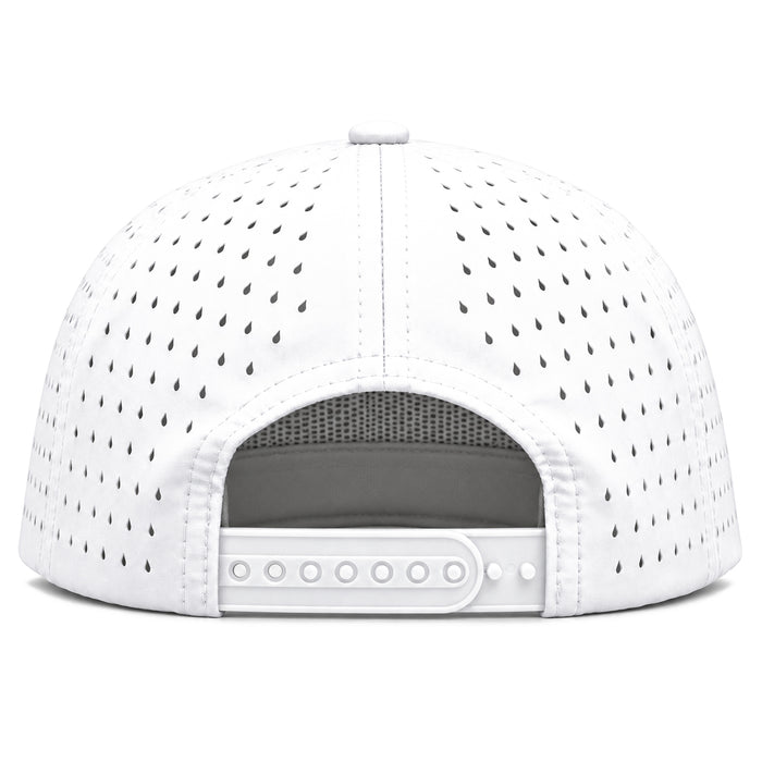 Bengals & Bandits Est Patch Perforated Structured Flat Brim 5 Panel Rope Hat - White / Black & White Rope