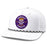 Bengals & Bandits Est Patch Perforated Structured Flat Brim 5 Panel Rope Hat - White / Black & White Rope