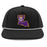 Bengals & Bandits LA Patch Perforated Structured Flat Brim 5 Panel Rope Hat - Black / Black & White Rope