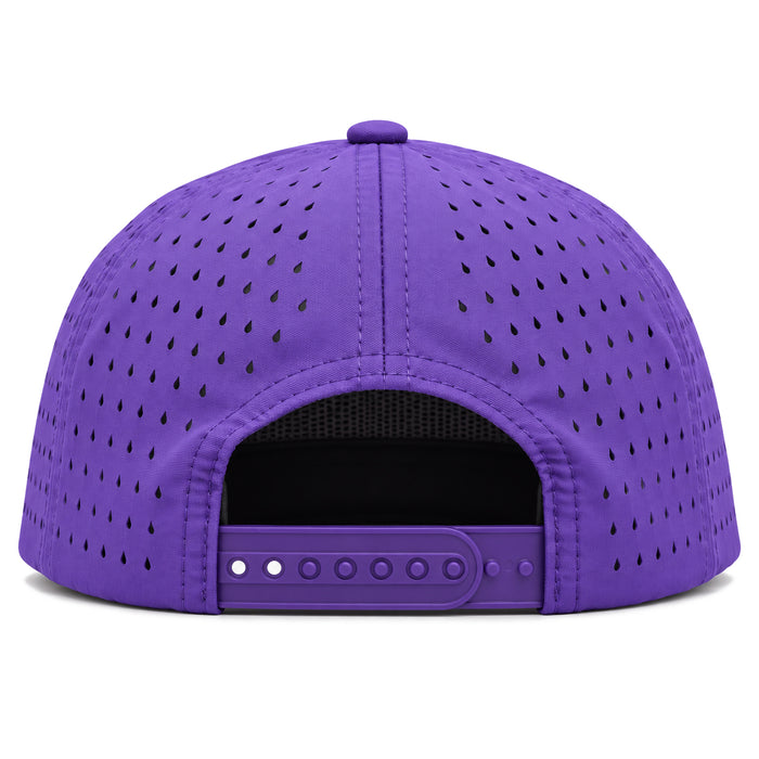 Bengals & Bandits Purple & Gold Round Patch Flat Brim Perforated 5 Panel Rope Hat - Purple / White Rope