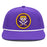 Bengals & Bandits Purple & Gold Round Patch Flat Brim Perforated 5 Panel Rope Hat - Purple / White Rope