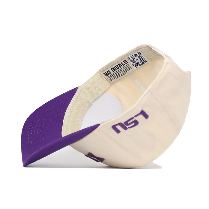 LSU Tigers No Rivals Upside Down Geaux Adjustable Hat - Natural / Purple