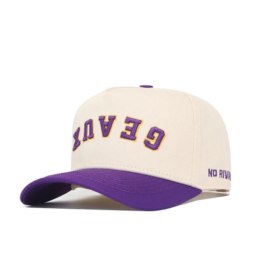 LSU Tigers No Rivals Upside Down Geaux Adjustable Hat - Natural / Purple