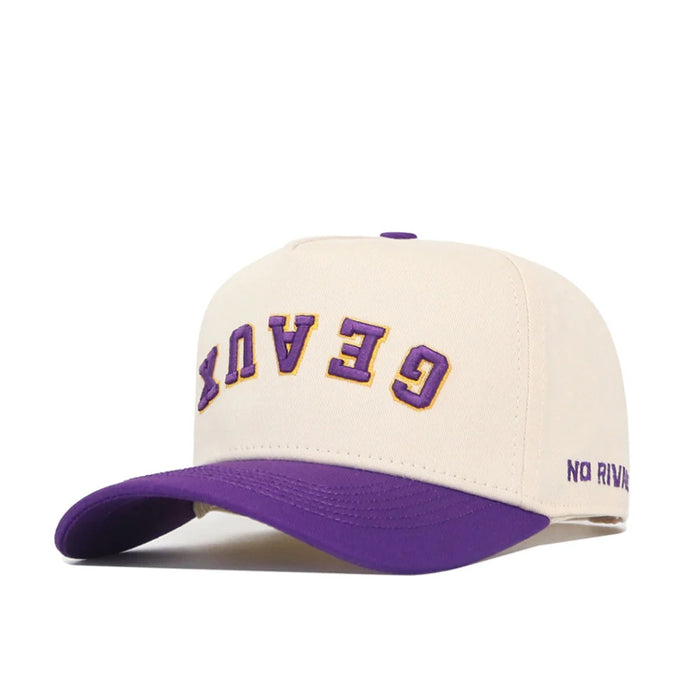 LSU Tigers No Rivals Upside Down Geaux Adjustable Hat - Natural / Purple