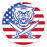 Bengals & Bandits Round 3x3 Die Cut American Flag Decal