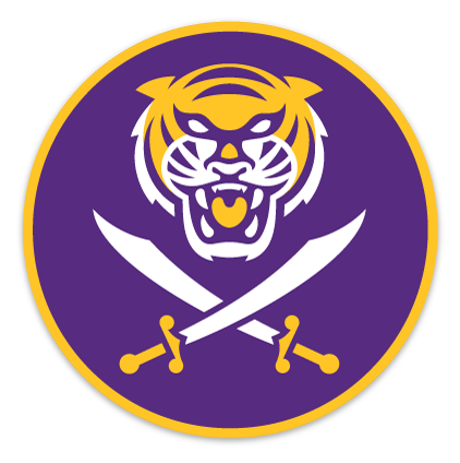 Bengals & Bandits Round 4x4 Die Cut Decal - Purple