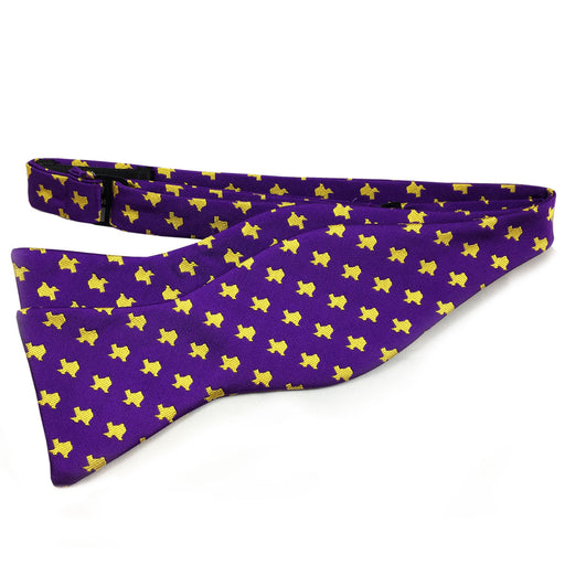 B&B Dry Goods Texas Outline Woven Hand Tied Bow Tie - Purple