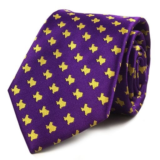 B&B Dry Goods Texas Outline Woven Necktie - Purple