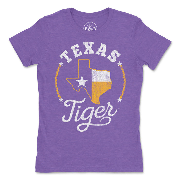B&B Dry Goods LSU Tigers Texas Tigers Women's T-Shirt - Purple