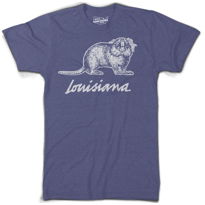 B&B Dry Goods Homegrown Louisiana Nutria T-Shirt - Storm Blue