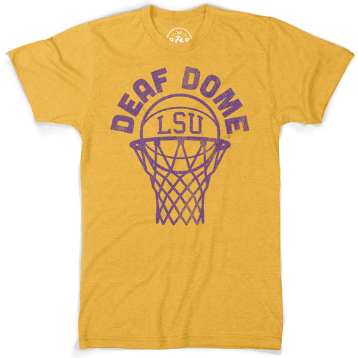 B&B Dry Goods LSU Tigers Basketball Deaf Dome T-Shirt - Heather Mustard