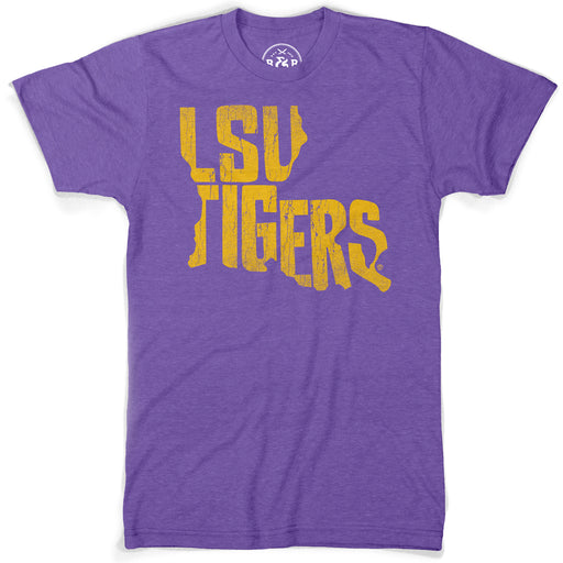 B&B Dry Goods LSU Tigers Text Outline T-Shirt - Purple