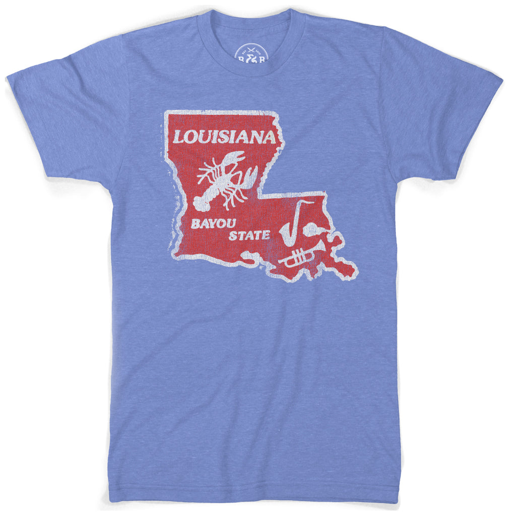B&B Dry Goods Homegrown Louisiana Bayou Outline T-Shirt - Royal Blue ...