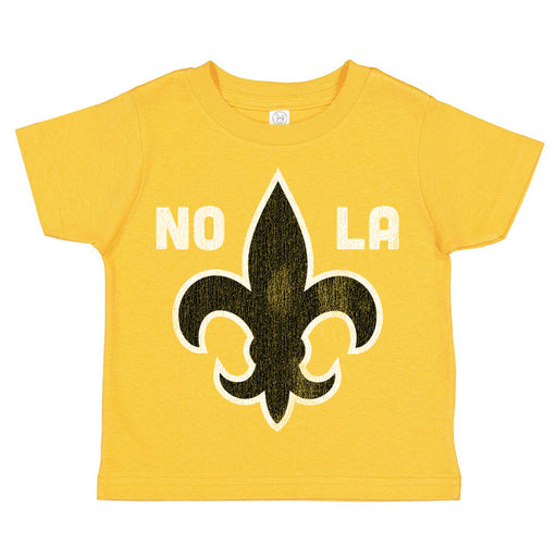 B&B Dry Goods Homegrown Louisiana NOLA Fleur de Lis Toddler T-Shirt - Mustard