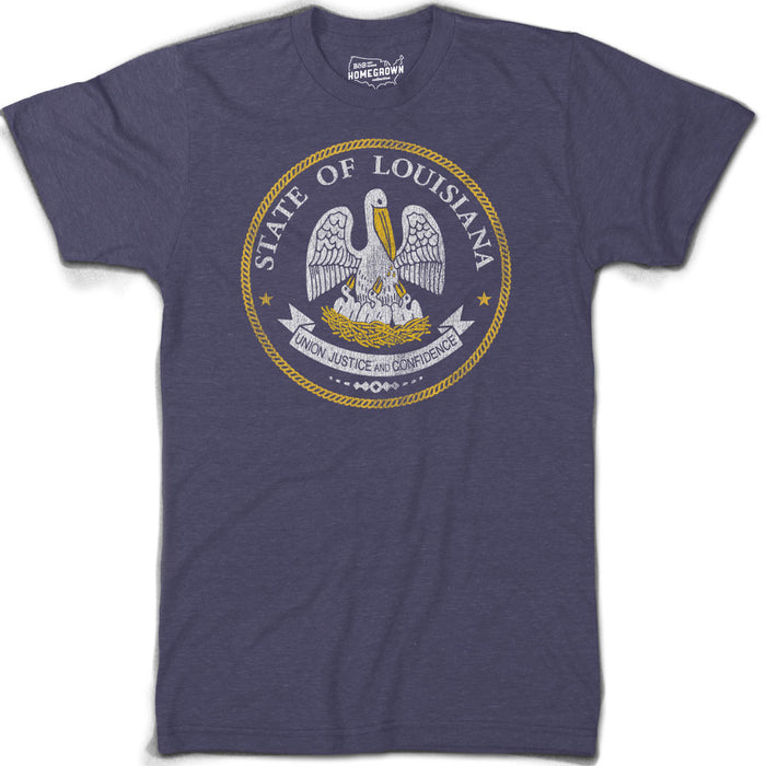 B&B Dry Goods Homegrown Louisiana Seal T-Shirt - Storm Blue