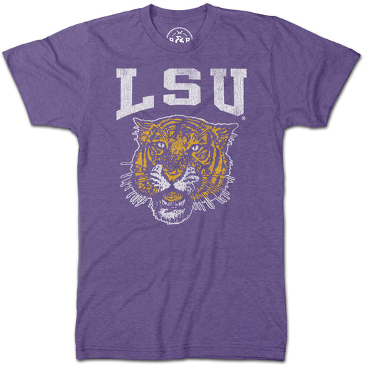 B&B Dry Goods LSU Tigers 78 Tiger Arch Tri-blend T-Shirt - Purple