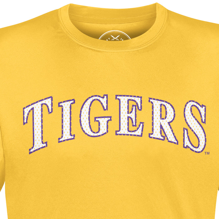 B&B Dry Goods LSU Tigers Baseball Arch Performance Jersey T-Shirt - Gold