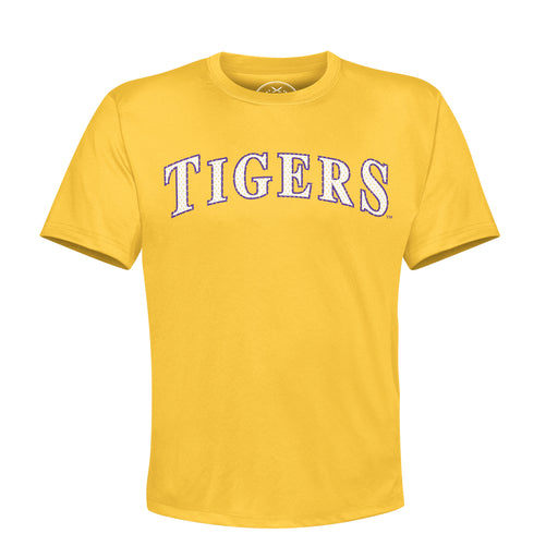 B&B Dry Goods LSU Tigers Baseball Arch Performance Youth Jersey T-Shirt - Gold