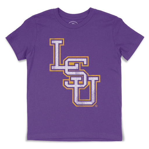 B&B Dry Goods LSU Tigers Baseball Interlock Youth T-Shirt - Purple