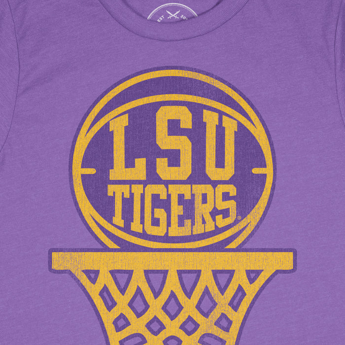 B&B Dry Goods LSU Tigers Basketball D-Town Youth T-Shirt - Purple