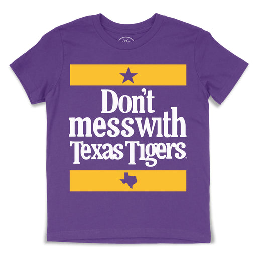 B&B Dry Goods LSU Tigers Don't Mess With Texas Tigers Toddler / Youth T-Shirt - Purple