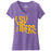 B&B Dry Goods LSU Tigers Text Outline Women's V-Neck T-Shirt - Purple