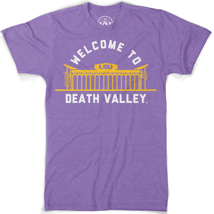 B&B Dry Goods LSU Tigers Welcome To Death Valley T-Shirt - Purple