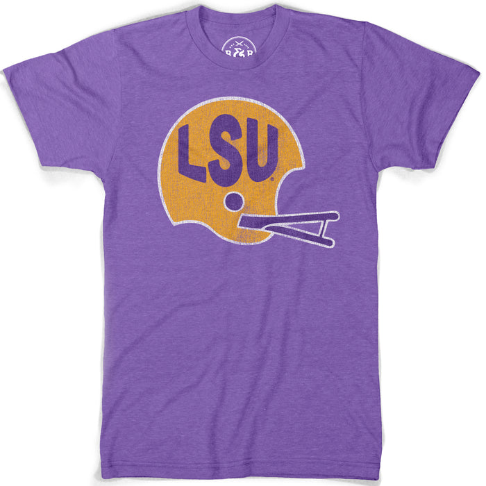 B&B Dry Goods LSU Tigers Retro Helmet T-Shirt - Purple