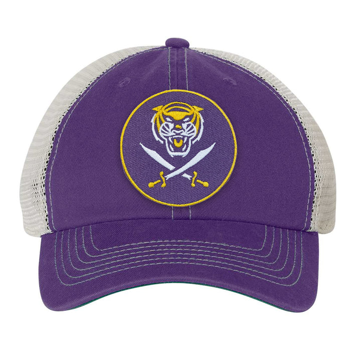 Bengals & Bandits 47 Brand Round Patch Trawler Mesh Trucker Hat - Purple