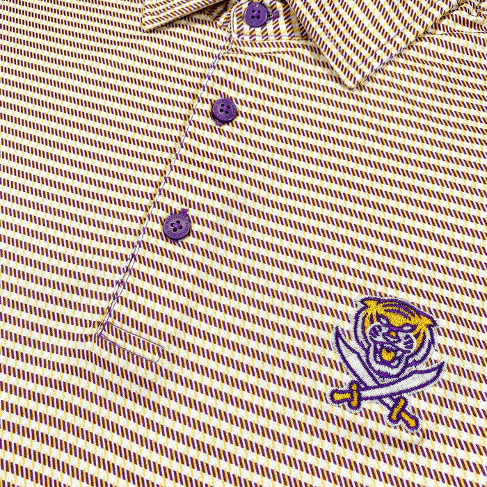 Bengals & Bandits Horn Legend Houndstooth Polo - Purple / Gold