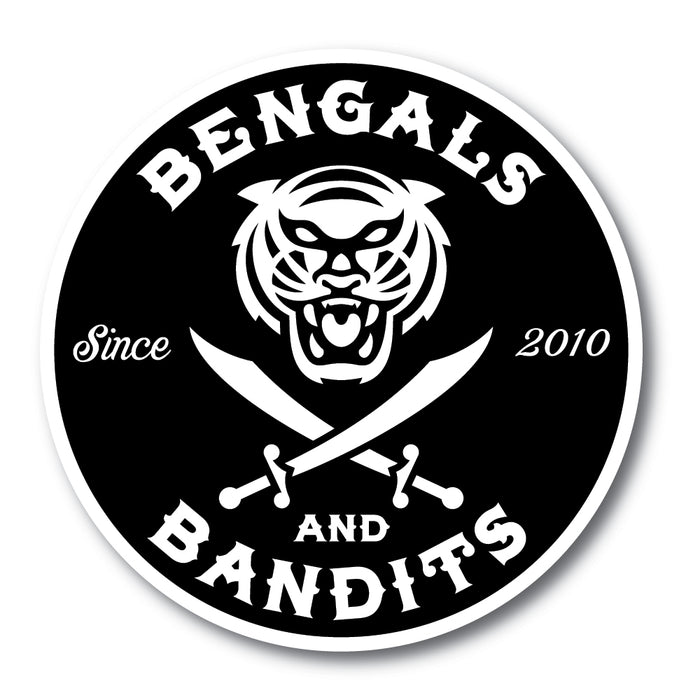 Bengals & Bandits Round Die Cut Est Decal - Black
