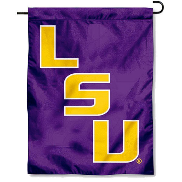 LSU Tigers Shield Garden Flag - 13x18 Inch Purple Polyester Yard Banner, NCAA Team Pride