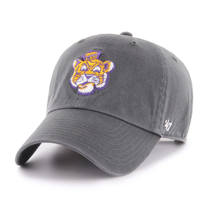 LSU Tigers 47 Brand Beanie Mike Clean Up Adjustable Hat - Grey
