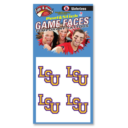 LSU Tigers Interlock Waterless Face Tattoos