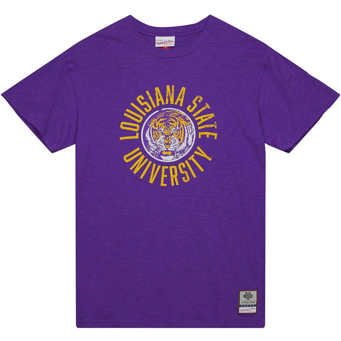 LSU Tigers Mitchell & Ness Circle Vault Tiger Legendary Slub T-Shirt - Purple
