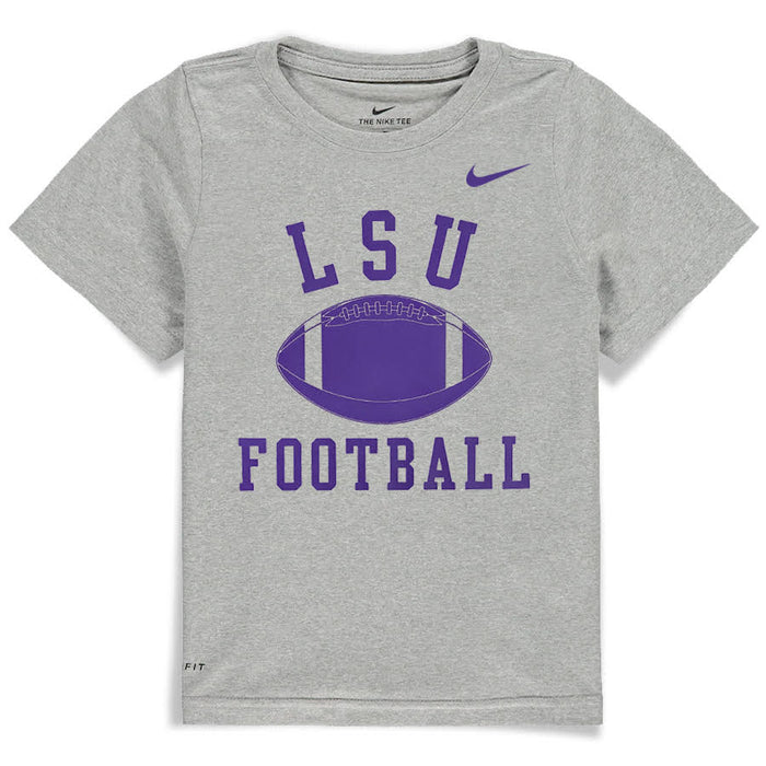 LSU Tigers Nike Football Legend Dri-Fit Performance Youth T-Shirt - Grey