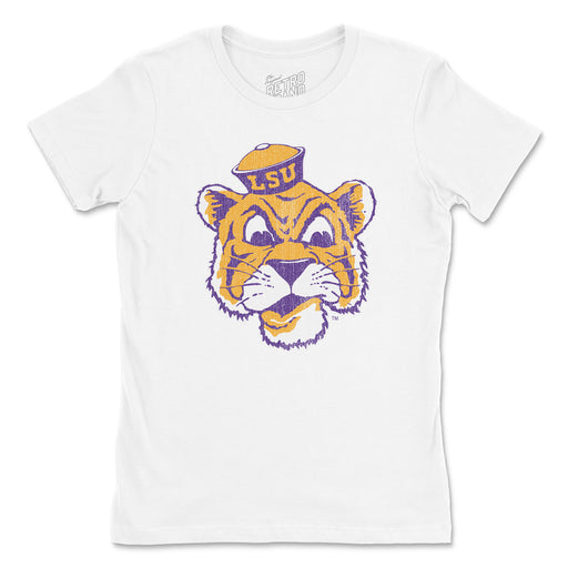 LSU Tigers Retro Brand Beanie Women's Tri-Blend T-Shirt - White