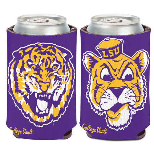 LSU Tigers College Vault Retro Double Sided Can Holder Koozie