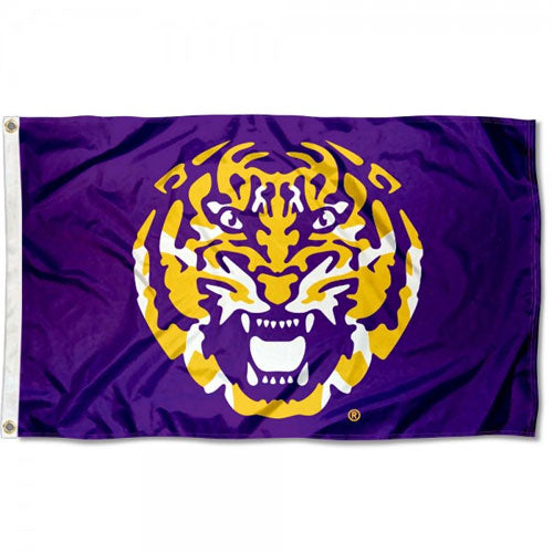 LSU Tigers Printed 3' x 5' Tiger Head Flag - Purple