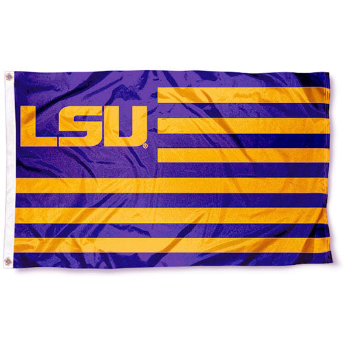 LSU Tigers Printed 3' x 5' American Flag Style Flag - Purple