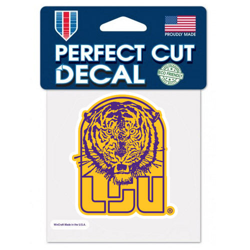 LSU Tigers Retro Vault Tiger 4"x 4" Perfect Cut Decal