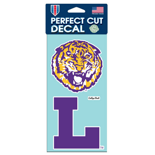 LSU Tigers Perfect Cut Decals 2 Pack - Round Vault / Vault L
