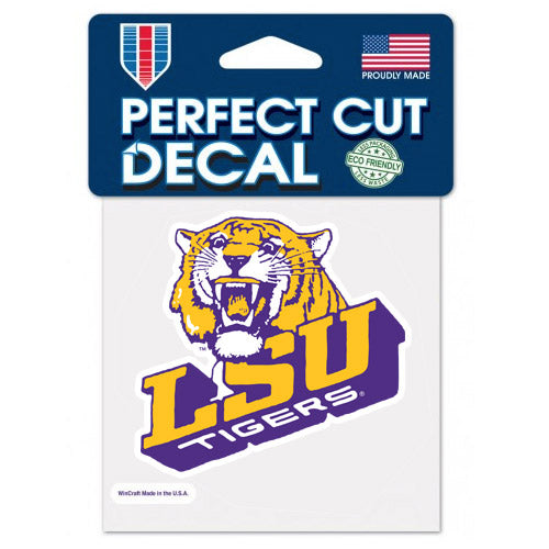 LSU Tigers Retro Vault Slant 4"x 4" Perfect Cut Decal