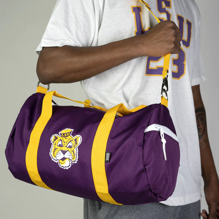 LSU Tigers 19Nine Beanie Mike Retro Gym Duffle Bag - Purple
